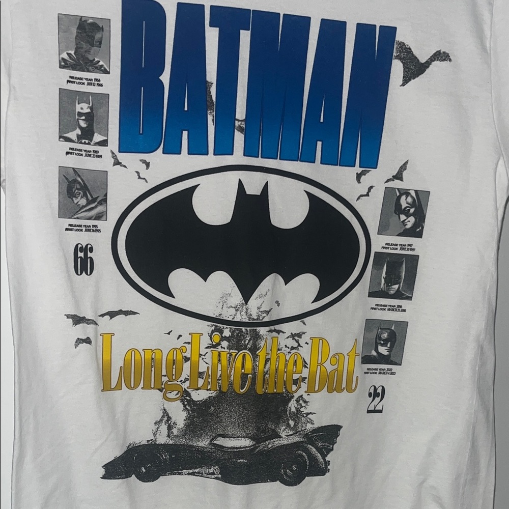 Batman White and Blue Graphic Tee
